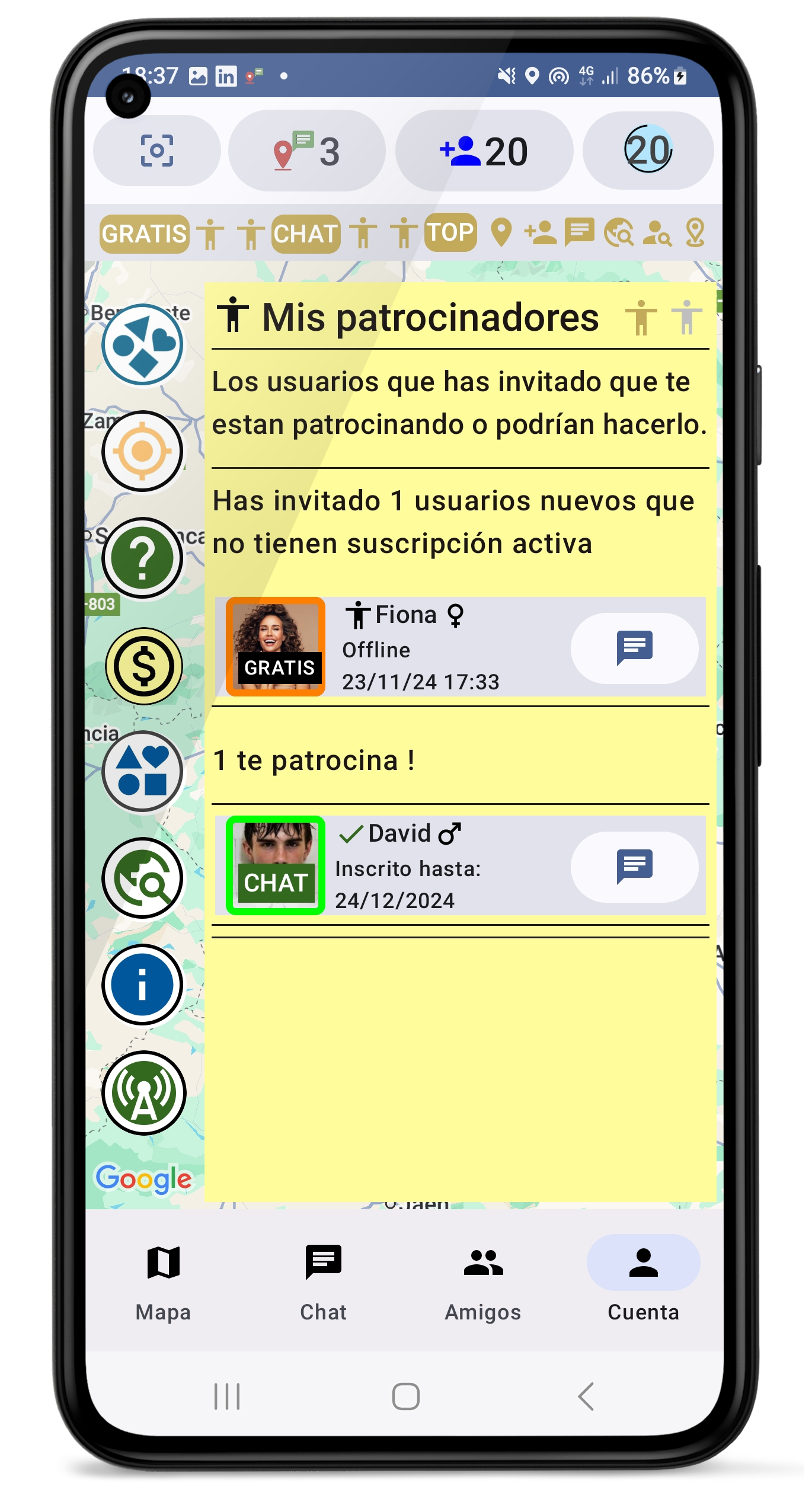 People with different membership levels